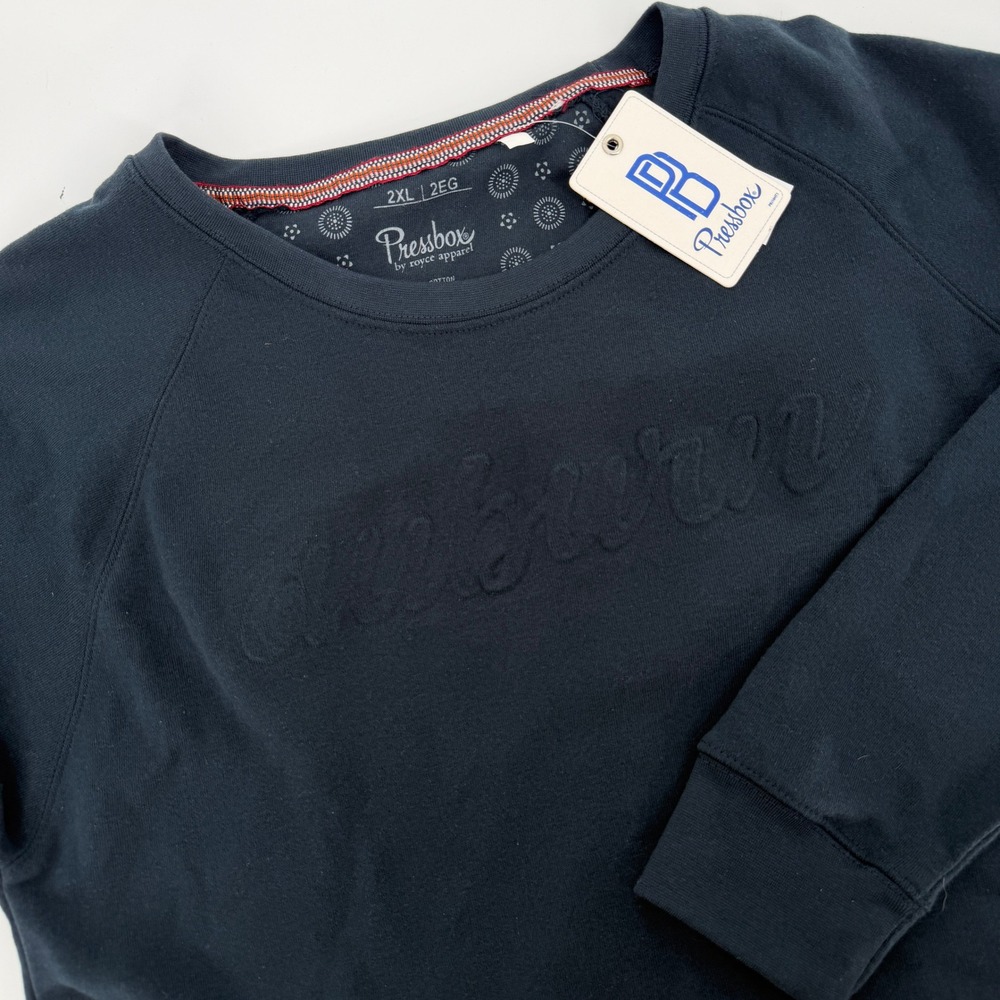 Pressbox Auburn Tigers Womens 2XL Navy O'Connor Embossed Sweatshirt AUB65901EBS